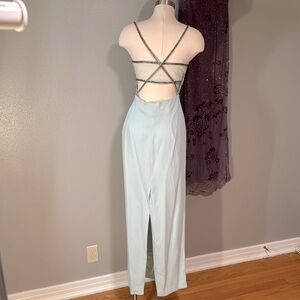 Elegant Light Blue Strappy Prom Dress